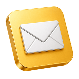 Decorative 3D envelope icon for mail on the contact us page
