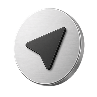 On the contact us page, a decorative 3D send arrow icon